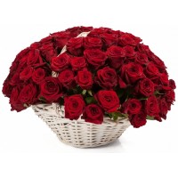 Корзина из 101 розы